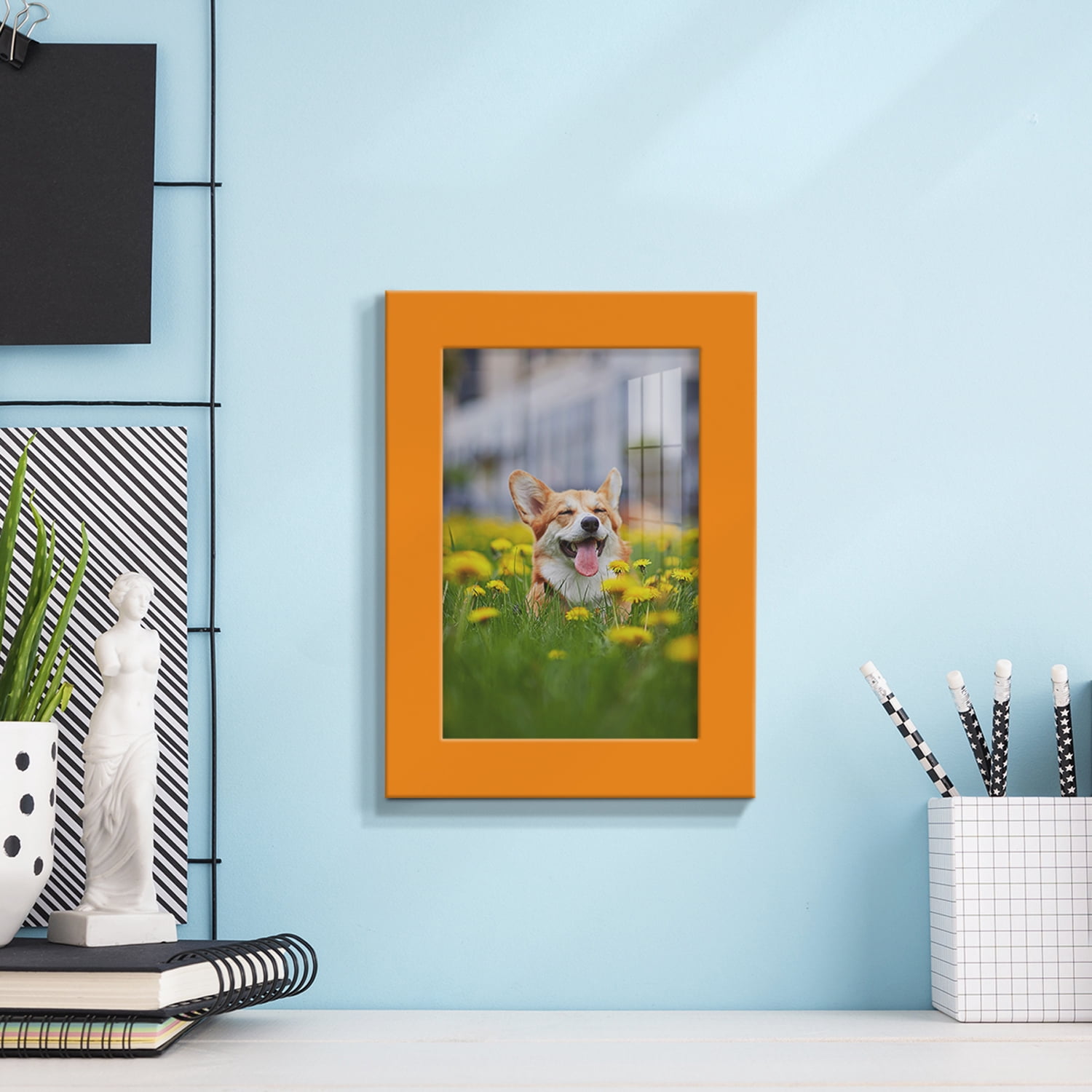 Modern 5 in. x 7 in. Orange Picture Frame (Set of 2)
