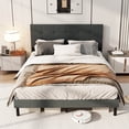 thumbnail image 6 of Costway Queen Size Bed Frame Linen Upholstered Platform Bed Frame with Tufted Headboard, 6 of 10