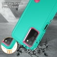 thumbnail image 6 of Feishell Case for Samsung Galaxy A03s 6.5 inch,Heavy Duty 3 Layer Military Protection with Hidden Kickstand Shock Resistant Armor Hybrid Bumper Rugged Rubber Phone Cover,Mint+Rose, 6 of 7