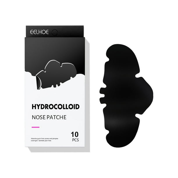 ¡Precio rebajado! Paquete de 10 parches hidrocoloides para la nariz para poros, espinillas, granos y grasa de la nariz, tiras de poros aprobadas por dermatólogos durante la noche para absorber el acné