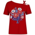 thumbnail image 5 of Qingpeng 4th of July Patriotic T Shirts for Women Summer Star Print Shirts Women's Independence Day Short Sleeve Casual Tee Tops, 5 of 5