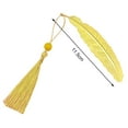 thumbnail image 5 of sunsanly Chinese Style Bookmark Feather Shape Metal Electroplated Bookmark with Tassel Decorative Book Mark Student Supplies, 5 of 7