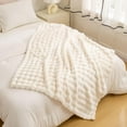 thumbnail image 5 of Luxury 3D Bubble Throw Blanket 2lb,All Ages,Home Decoration, (Ivory,50 * 60inches), 5 of 9