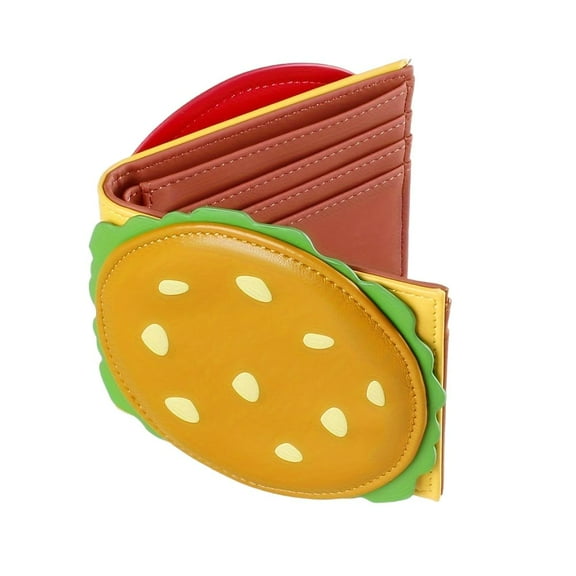 Burger Shaped Wallet for Women Girls, Cute PU Leather RFID Blocking Bifold Wallet Coins Purse with Card Holder