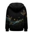 thumbnail image 5 of COMVALUE Womens Zip Up Hoodies Boho Floral Long Sleeve Sweatshirts Casual Graphic Y2K Hoodie Fall Hooded Jacket with Pockets (Black, XXL), 5 of 7