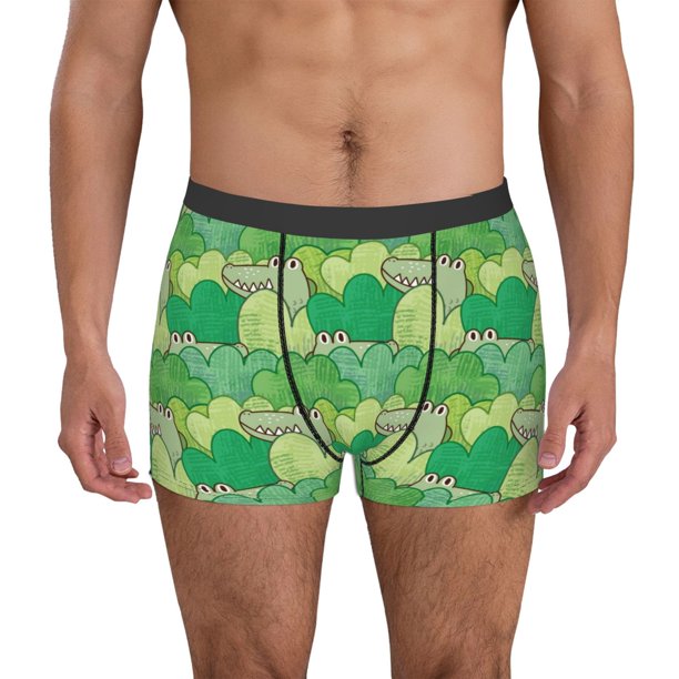 Balery Crocodile And Bush Calzoncillos bóxer para hombre, ropa interior de algodón suave y transpirable con cinturilla de nailon-Large