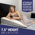 thumbnail image 3 of Kolbs Extra Wide Bed Wedge Pillow Memory Foam Top - Stylish Jacquard Cover, Extra Large Size, Optimal Positioning (1 Count), 3 of 3