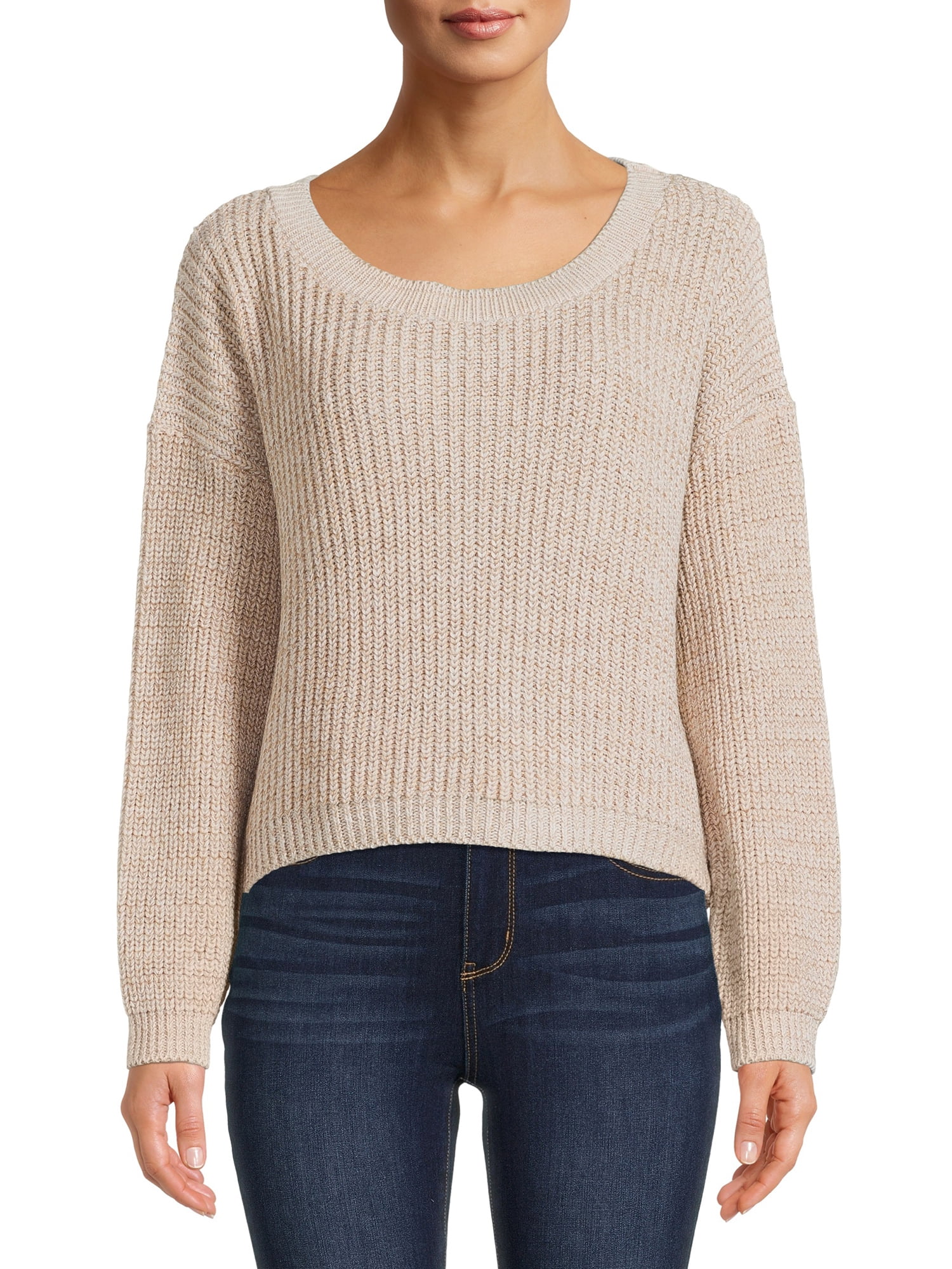 Sweater with Cable Knit Back 