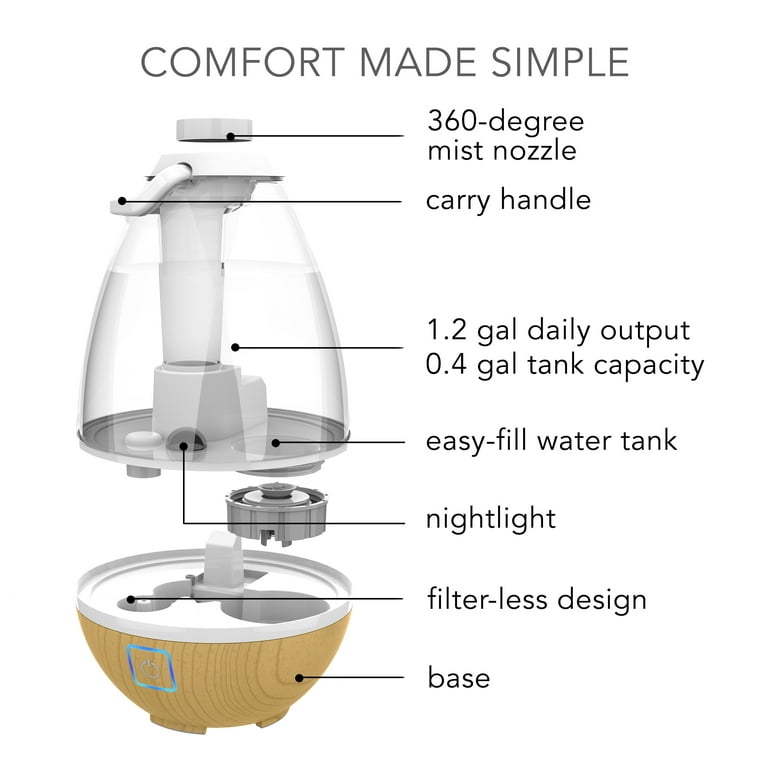 Sharper Image Ultrasonic Cool Mist Humidifier, 0.4 Gallon Light Ash Woodgrain (New) Sharper Image Ultrasonic Cool Mist Humidifier, 0.4 Gallon Light Ash Woodgrain (New)