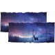 thumbnail image 1 of Cortinas con estampado de ciervos y auroras boreales, cenefas para ventana con bolsillo para varilla, para sala de estar, baño, dormitorio, cocina, 2 paneles, 54 x 18 pulgadas, 1 of 6