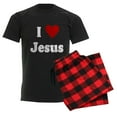 thumbnail image 6 of CafePress - I Love Jesus Men's Dark Pajamas - Men's Dark Loose Fit Cotton Pajama Set, 6 of 7