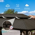 thumbnail image 3 of Newboti 14x24FT Hardtop Gazebo, Outdoor Gazebo with Galvanized Steel Double Roof, Aluminum Frame, Built-in Gutter System, Curtain and Netting, Metal Gazebo Pavilion for Patio Deck Garden, Brown 497565, 3 of 7