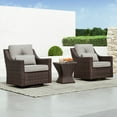 thumbnail image 6 of CHITA Outdoor Chestnut Wicker Swivel Glider Chair and Ottoman with Cushion, Brownish Gray, 6 of 12