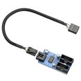 thumbnail image 3 of Wweixi Motherboard USB 9pin Header Module Card Mainboard 1 to 2 Converter Splitter Board Desktop PC Hub Connector Accessories, 3 of 8