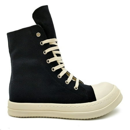 

Rick Black Thick Bottom Increase Dark Owens Mens Canvas Shoes Casual Short Boots Female Board Shoes Retro Dissol shoe