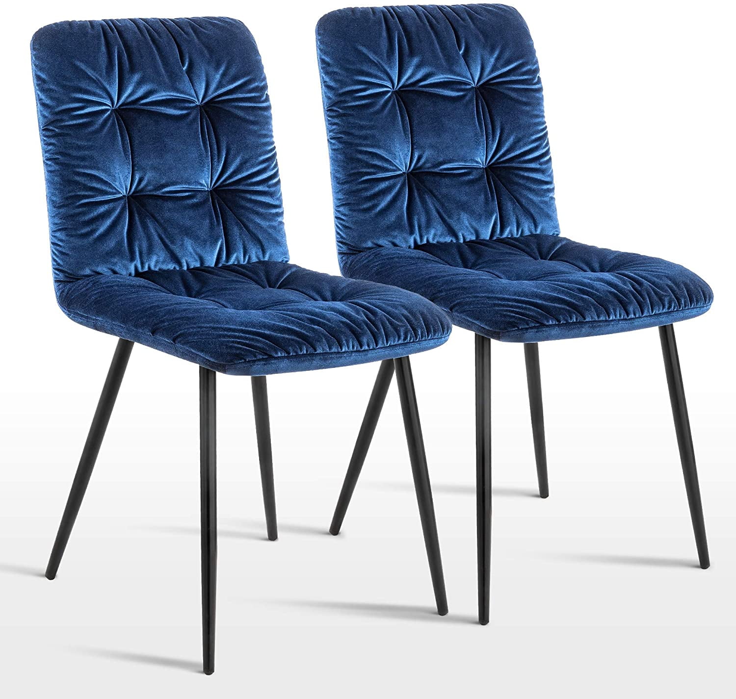 Ivinta Mid-Century Sapphire Dining Chairs Set of 2 Velvet Accent Chair Tufting Side Living Room Chairs Armless Makeup for Living Room Dining Room Kitchen … - Walmart.com