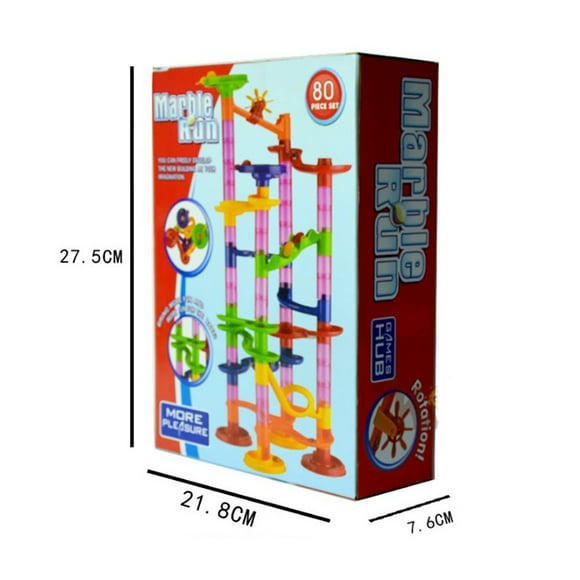 Plastic House Building Blocks Toys DIY Maze Balls Track Construction Marble Run