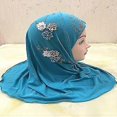 thumbnail image 2 of Little Girls Flowers Hijab Soft One Piece Bonnet Hat Arabian Bandana For Acsergery 2-6yrs Gift, 2 of 3