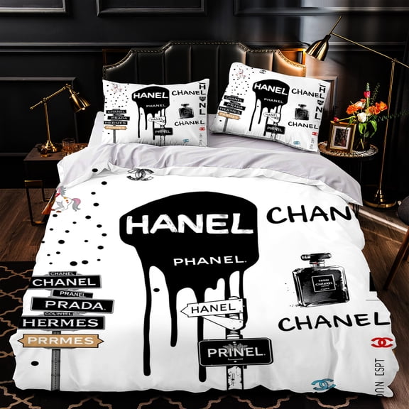 3-Piece Duvet Cover Set - Bold Black & White Design Decorative Patterns - Luxurious Bedding for Elegant Bedrooms