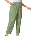 thumbnail image 2 of WFJCJPAF 2025 New Product Pants for Women Plus Size Stretch Two Pairs,Women's Fashion Rope Casual Large Size Solid Color Micro-Stretch Pocket Loose Pants - Green XL, 2 of 6