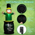 thumbnail image 3 of Spaco 6 Feet St Patrick's Day Inflatables Leprechaun Irish Day Decoration with LED Lights, Durable Polyester Fabric Inflatable Leprechaun, Inflatables Leprechaun for Indoor and Outdoor, Green, 3 of 6