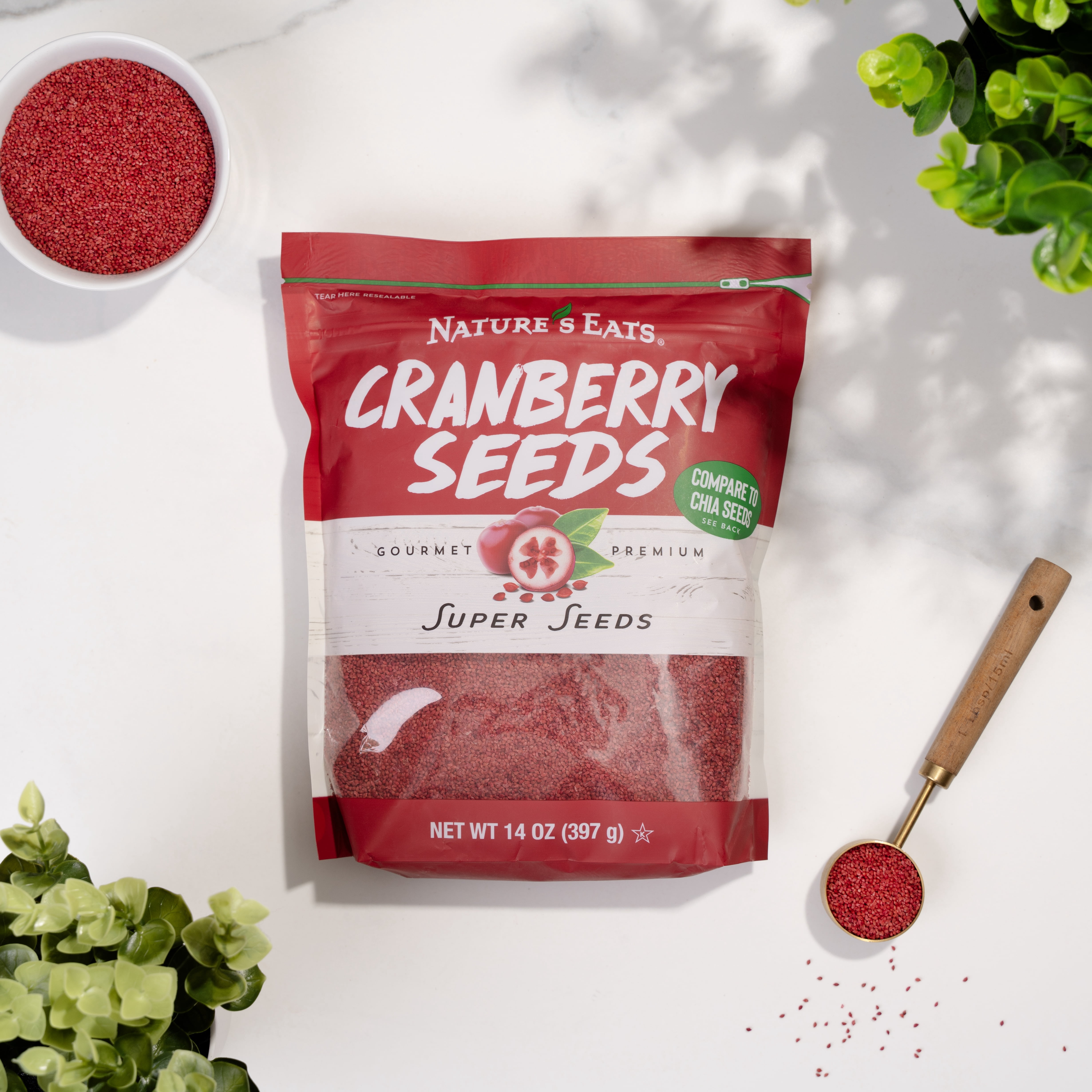 Nature’s Eats Whole Cranberry Seeds – Gluten-Free Superfood, Plant-Based, Rich in Antioxidants, Heart & Digestive Health Support, Clean Label, 14 oz
