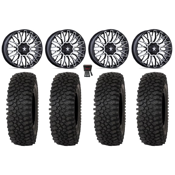 MSA Clubber 14" Wheels Machined 28" Roctane ST Tires Kawasaki Mule Pro FXT