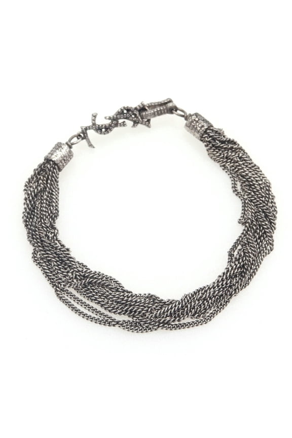 Pre-Owned Saint Laurent Bracelet 506029 Silver Metal YSL Twist Chain Women's SAINT... (Good)