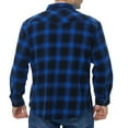 thumbnail image 2 of COEVALS CLUB Men's Flannel Western Pearl Snap Corduroy Lined Plaid Work Long Sleeve Shirts 03 Blue Black 3X-Large, 2 of 5