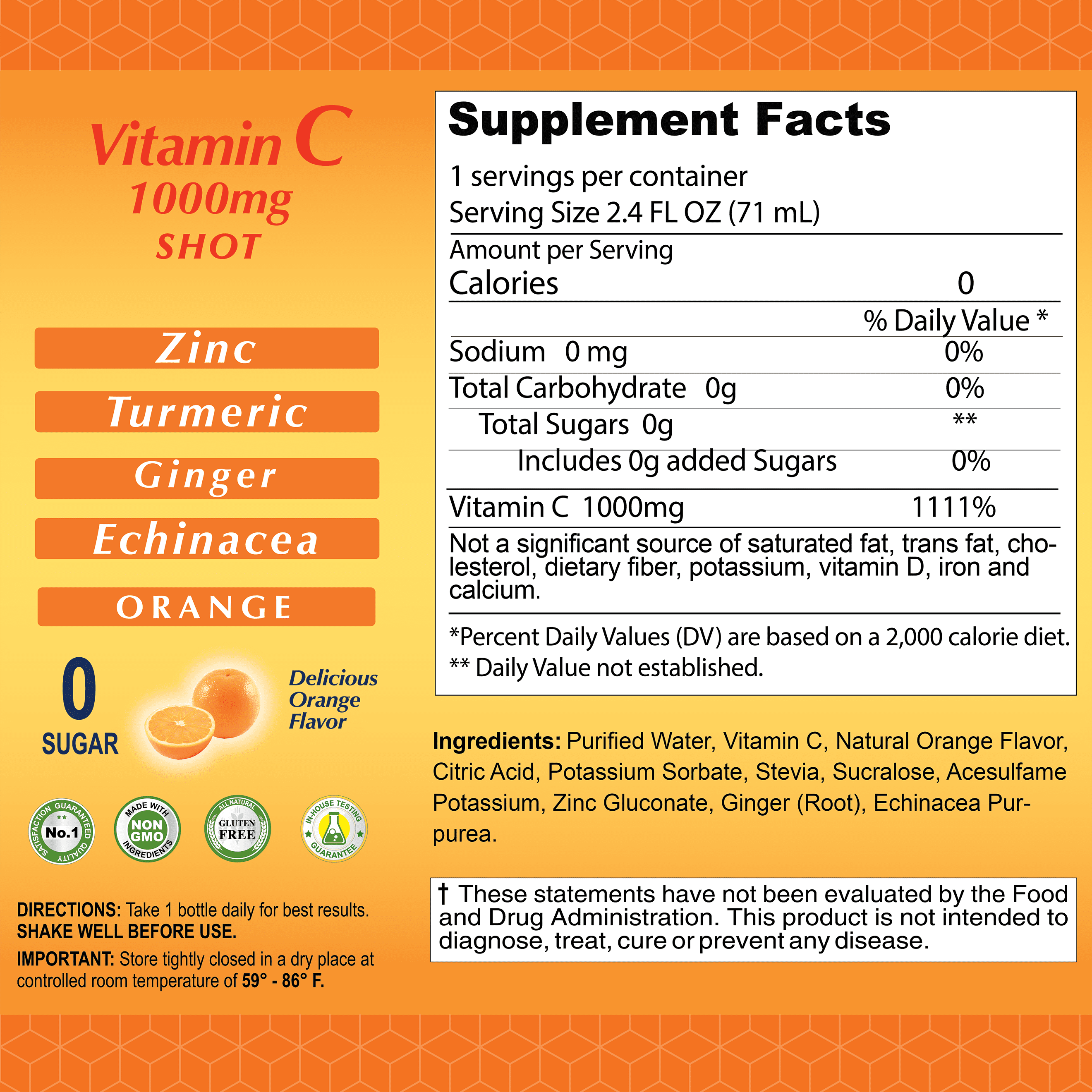 (4 pack) Alfa Vitamins Vitamin C 1,000mg SHOT