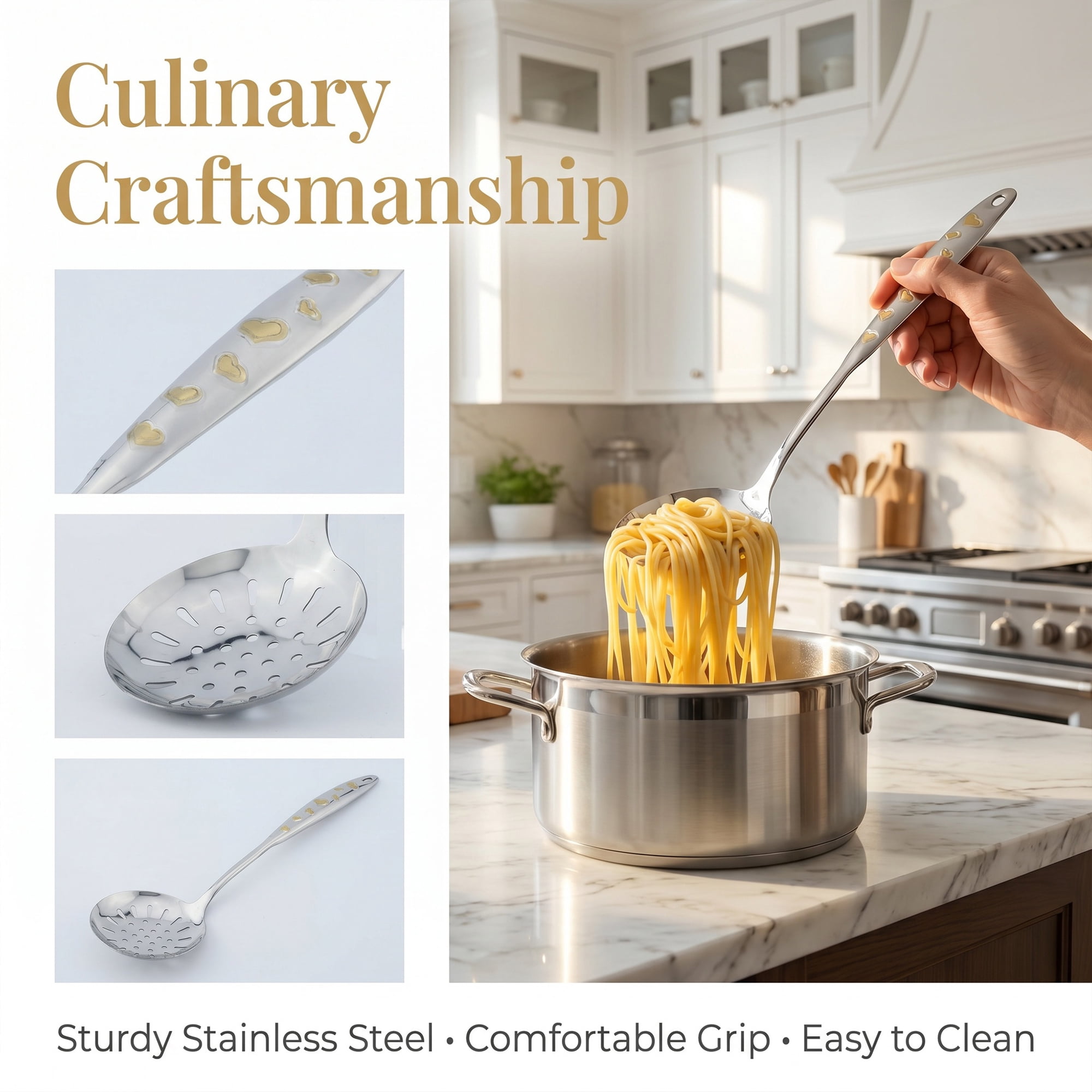 Unique Bargains Stainless Steel Non Stick Heat Resistant Spoon Slotted B 14.5" x 4.6"