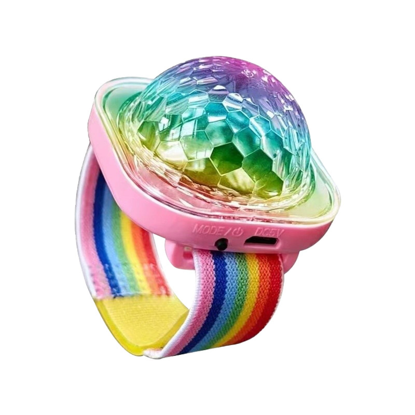 GloCharm Marketplace Lumières de Poignet Arc-en-Ciel Réglables DJ Bungee Disco Flash