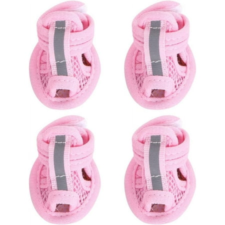Dog Shoes for Small Dogs Summer Dog Shoes  Breathable Adjustable Reflective Mesh Sandals Anti-Slip Dog Sneakers Pet Supply Paw Protector Winter