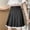 Black, variant on Fesfesfes Women Skirt Solid Color Lace Pleated Skirt College Windproof A-line Skirt