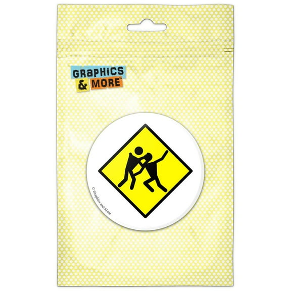 Zombie Crossing Sign Pinback Button Pin Badge