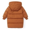 thumbnail image 3 of lnmuld Kids Down Jacket Girls Long Down Coat Warm Winter Jacket with Insulation for Cold Weather Outdoor Activities Solid Color Size:6-7 Years, 3 of 4