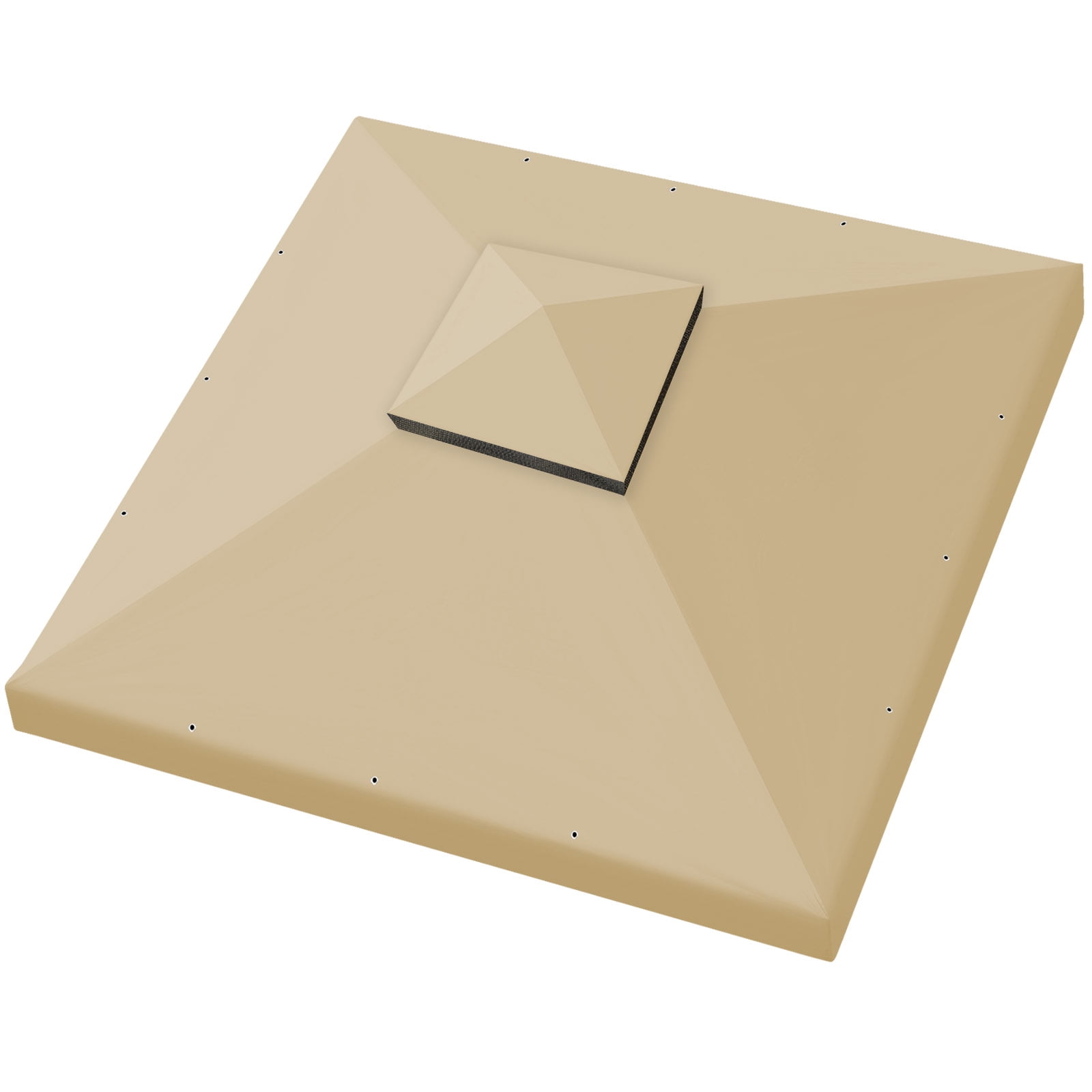 SUNNY 10x10 FT Gazebo Replacement Canopy Top Double Tier Canopy Top Cover (Beige)