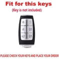 thumbnail image 2 of Key Fob Cover Compatible with Genesis G70 G80 G90 GV70 GV80 GV90 2017-2020 4 Button Keychain Case Holder Protector,A Leather-keychain-white, 2 of 6