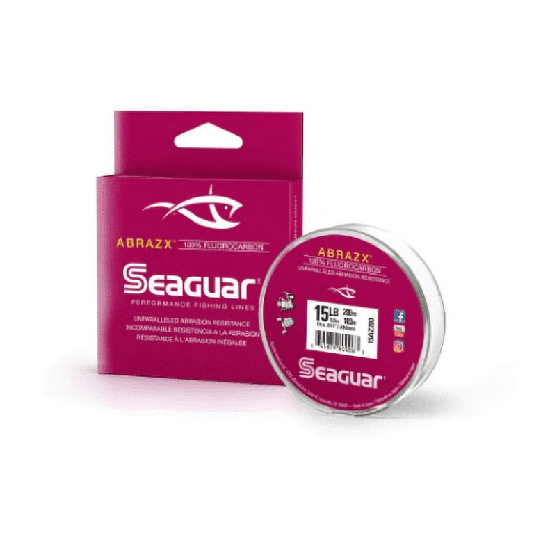 Seaguar AbrazX 100% Fluorocarbon Fishing Line 17lbs, 200yds Break  Strength/Length - 17AX200