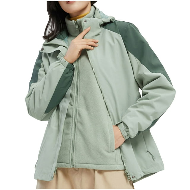 Babysbule Manteaux d'Hiver 2023 pour Femmes Dames Polaire Épaissie Chaude à Capuche Veste Réversible