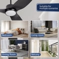 thumbnail image 6 of Wozzio 52 inch Ceiling Fan with Light and Remote, 3CCT Dimmable LED Light,3 Reversible Blades, Indoor & Outdoor, 6 of 7
