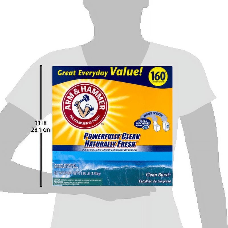 Arm &amp; Hammer Powder Laundry Detergent, Clean Burst, 11.9 lb, Box, 3/Carton