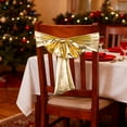 thumbnail image 6 of ZhyrZng Metallic Stretch Chair Sashes - Gold Embossed Spandex Chair Bands with Bow for Wedding Reception Party Banquet & Event Decoration featuring No-Tie Elastic Fit Chair Ribbon, 6 of 6