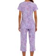 thumbnail image 2 of HAHDAXIA Womens Pajama Set Cotton Capri Pant Pyjama Short Sleeve Sleepwear Summer Pjs, 2 of 7