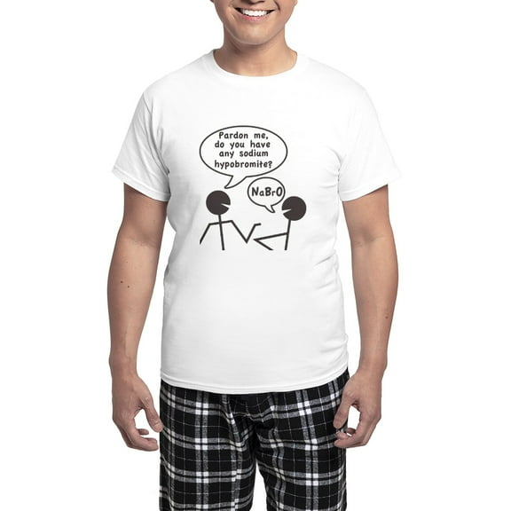 CafePress - Nabro Funny Chemistry Joke Men's Light Pajamas - Men's Light Loose Fit Cotton Pajama Set