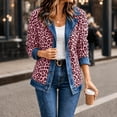 thumbnail image 2 of Miaoju Womens Leopard Denim Patchwork Collared Shirt Jacket Casual Long Sleeve Button Front Denim Blazer Lightweight Shacket, 2 of 9
