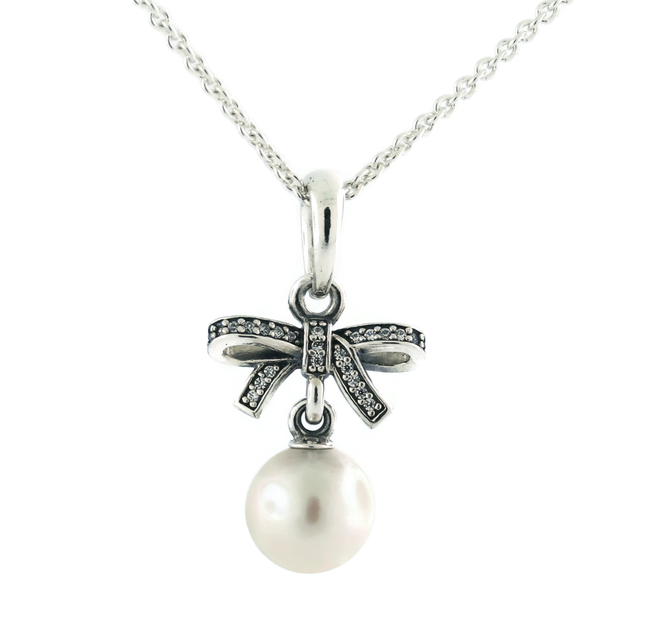 Authentic PANDORA Delicate Sentiments, White Pearl & Clear Cubic Zirconia Pendant by Pandora