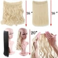 thumbnail image 3 of Invisible Wire in Hair Extensions Miracle Secret Hairpieces Curly Straight Synthetic hair, 3 of 6