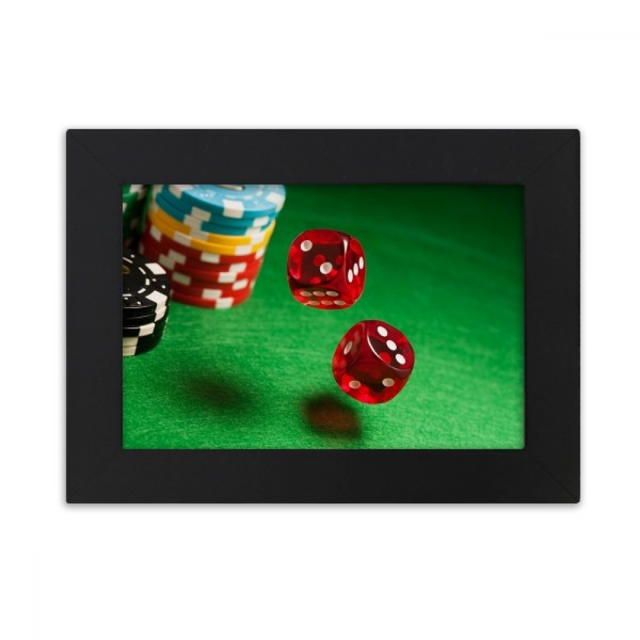 Chips de dés Verts Cadre Photo de Table Ornements Peinture d'Art