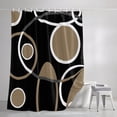 thumbnail image 3 of Shower Curtains for Bathroom, Black Brown Waterproof Fabric Shower Curtain, White Circle Modern Minimalist Geometric Decorative Bathroom Curtain for Bathtub, 36"x72", No Hooks Included, 3 of 9